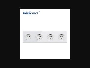  Socket Wallpad Luxury Tempered Crystal Glass Panel Electric Wall Power Socket Electrical Outlets For Home