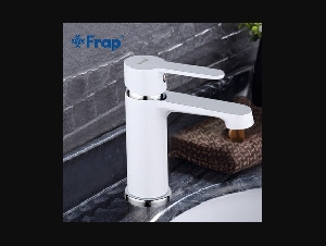 FRAP White Bathroom Brass Faucet Cold and Hot Water Mixer Basin Sink Tap Single Handle TORNEIRA F1041
